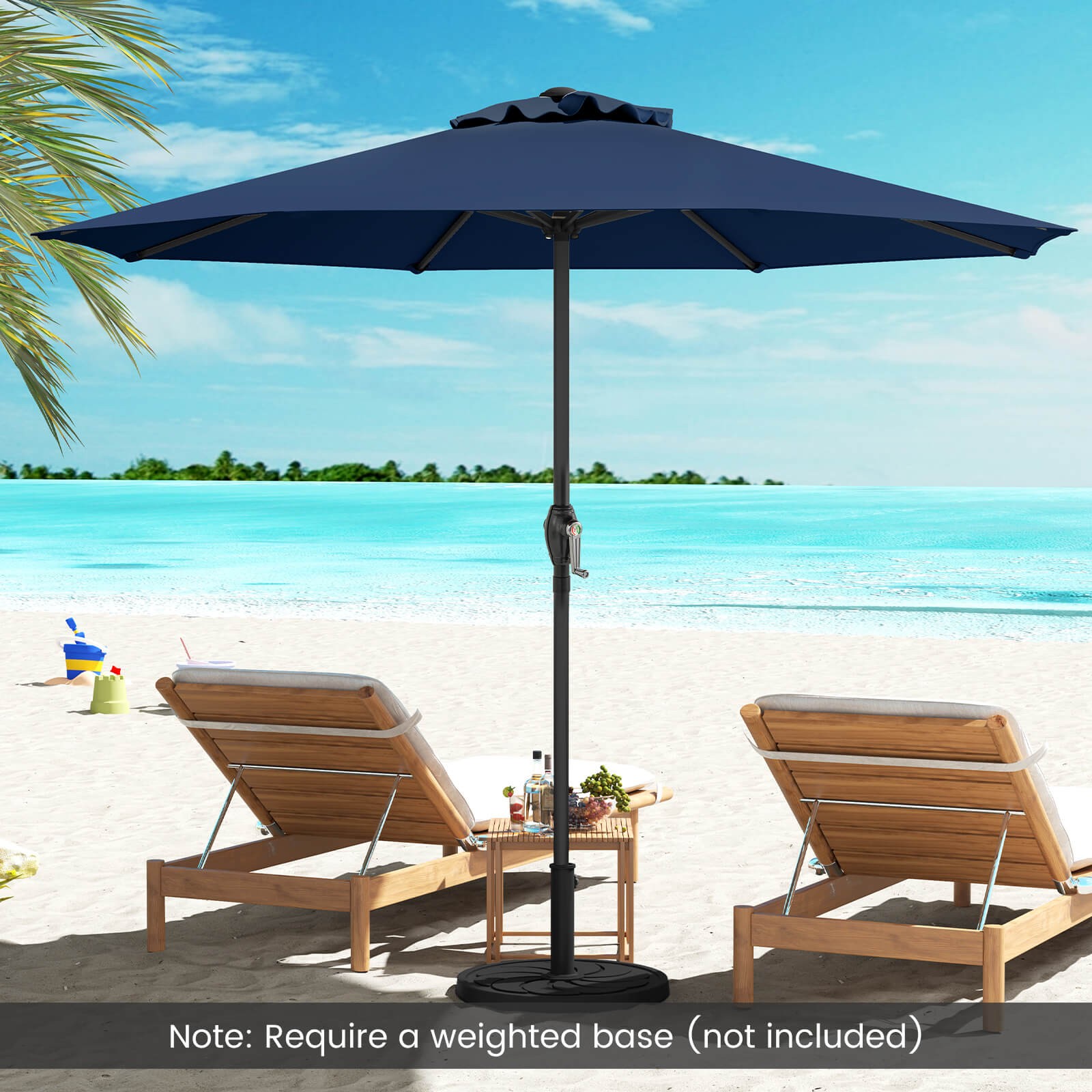 Outdoor Patio Umbrella Modern Table Umbrella with 8 Heavy Duty Ribs Sun-proof
