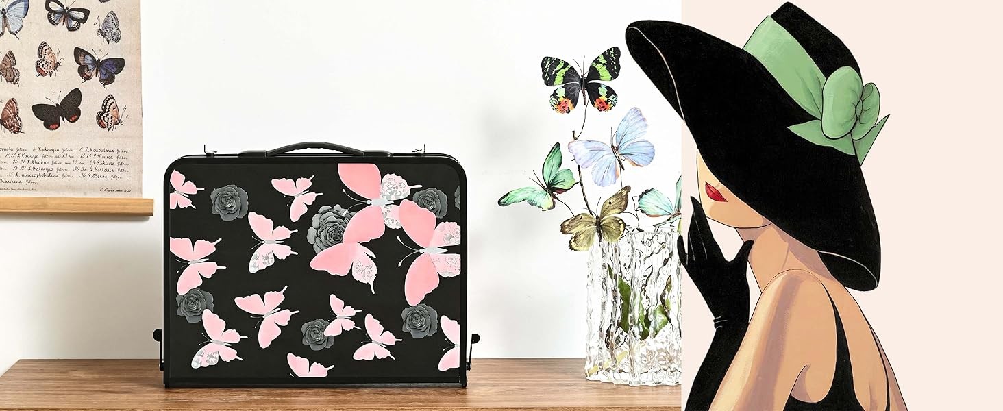 Small Cping Table, Vinta French Flowers Pattern Folding Table,
