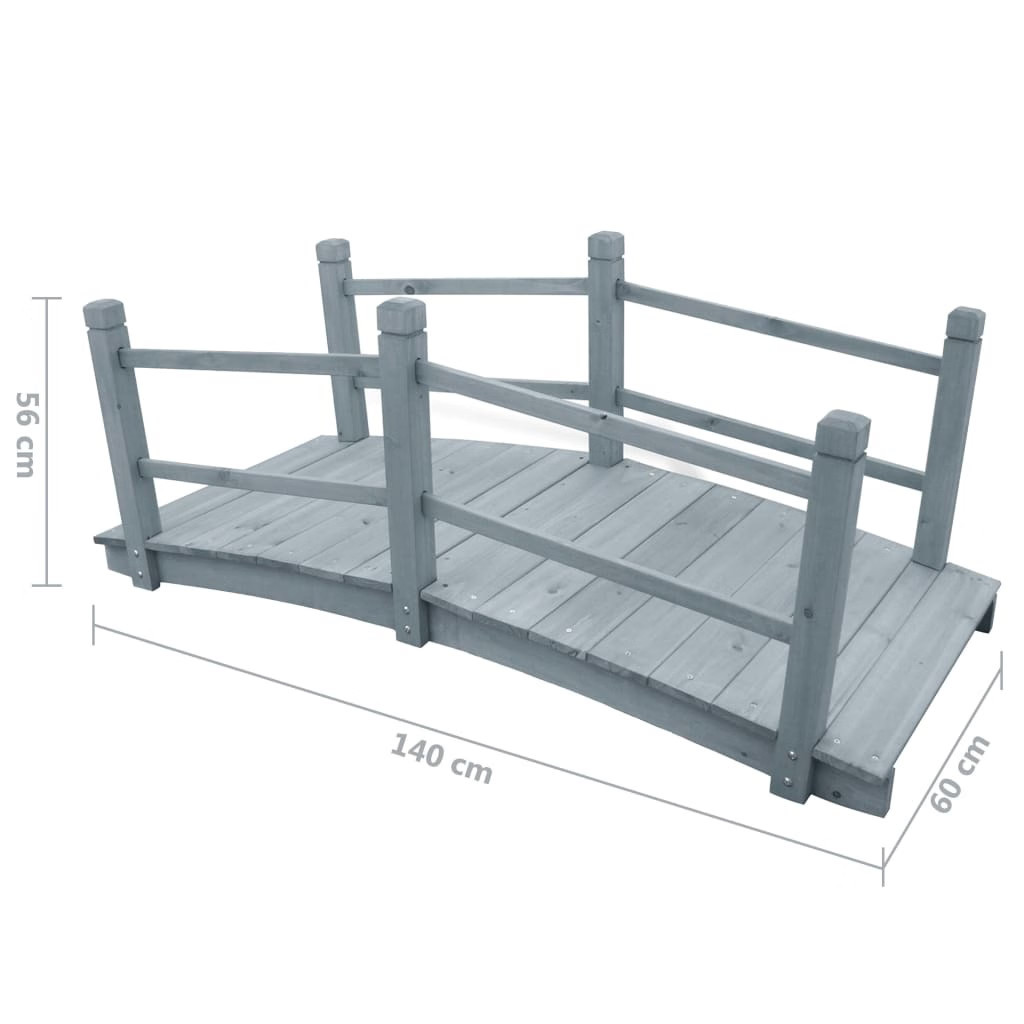 Garden Bridge Gray 55.1″x23.6″x22″ Solid Firwood
