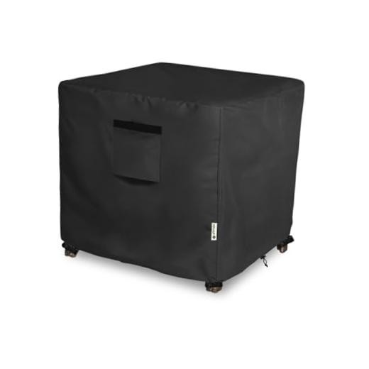 Patio Wicker Side Table Cover,22W x 22″W x 22″D x 18″H Black – Ottoman Cover