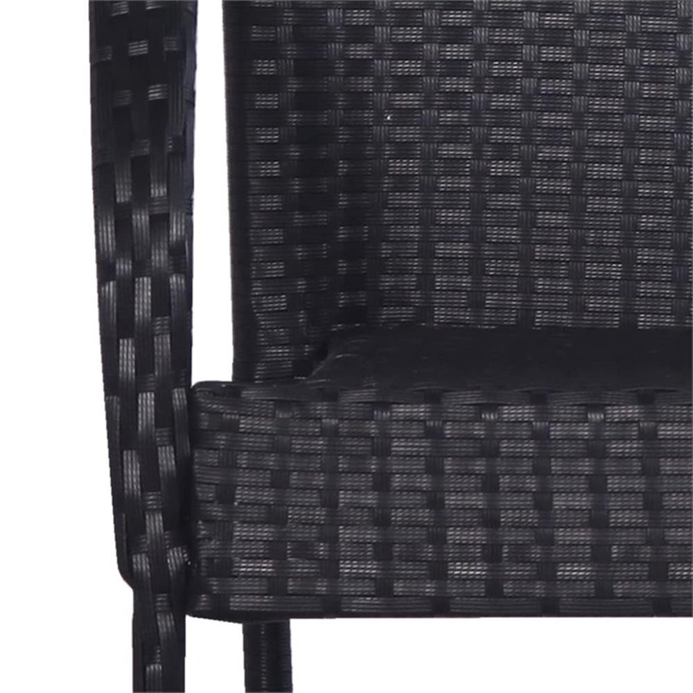 Bowery Hill Contemporary Powder-Coated Garden Dining Set in Black