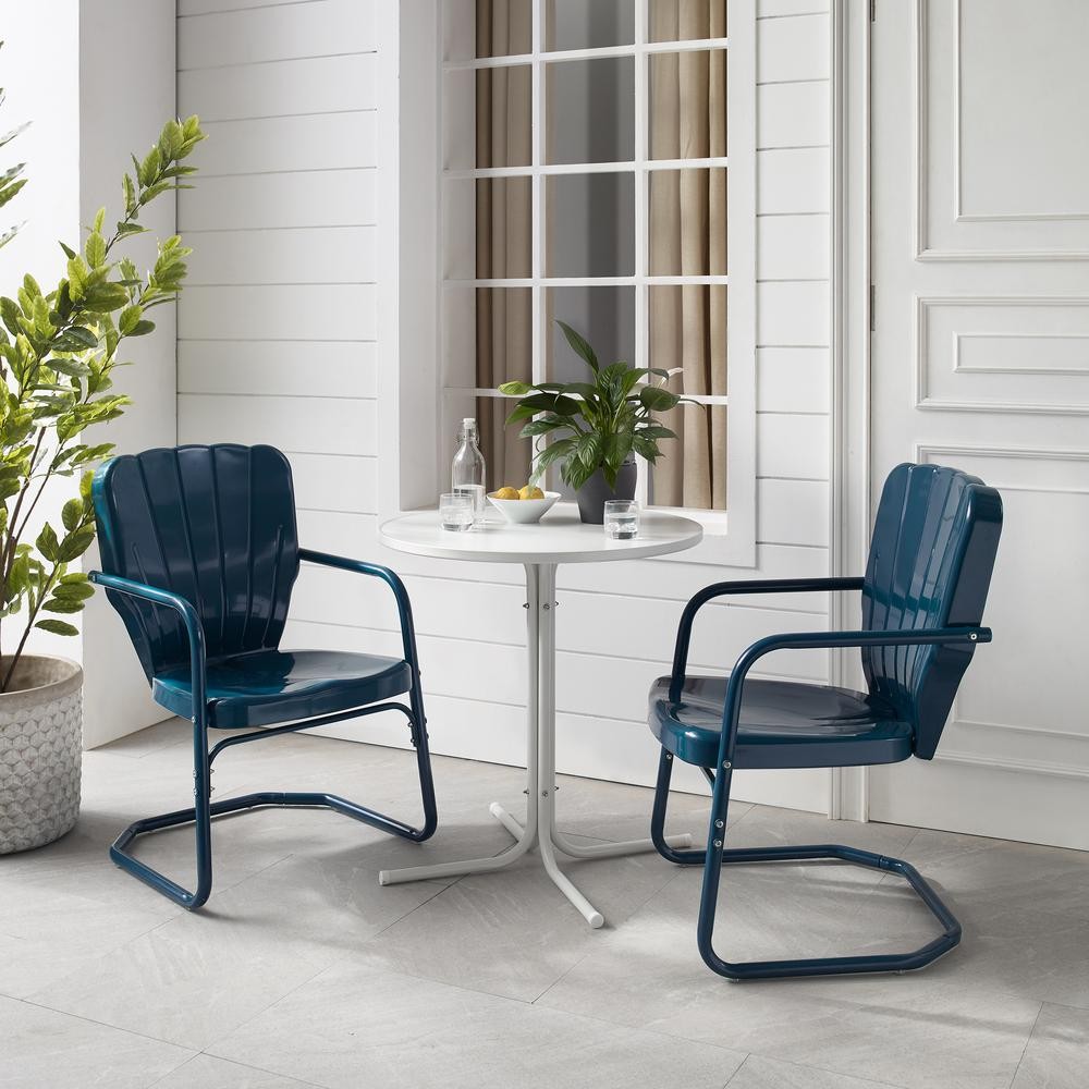 Ridgeland 3Pc Retro Outdoor Bistro Set – Bistro Table & 2 Chairs