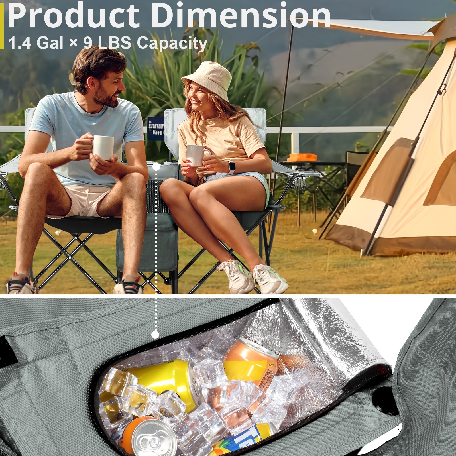 ❄️FREE SHIPPING!❄️2 Foldable Outdoor Chairs & Umbrellas 4 Camping or Tailgating!
