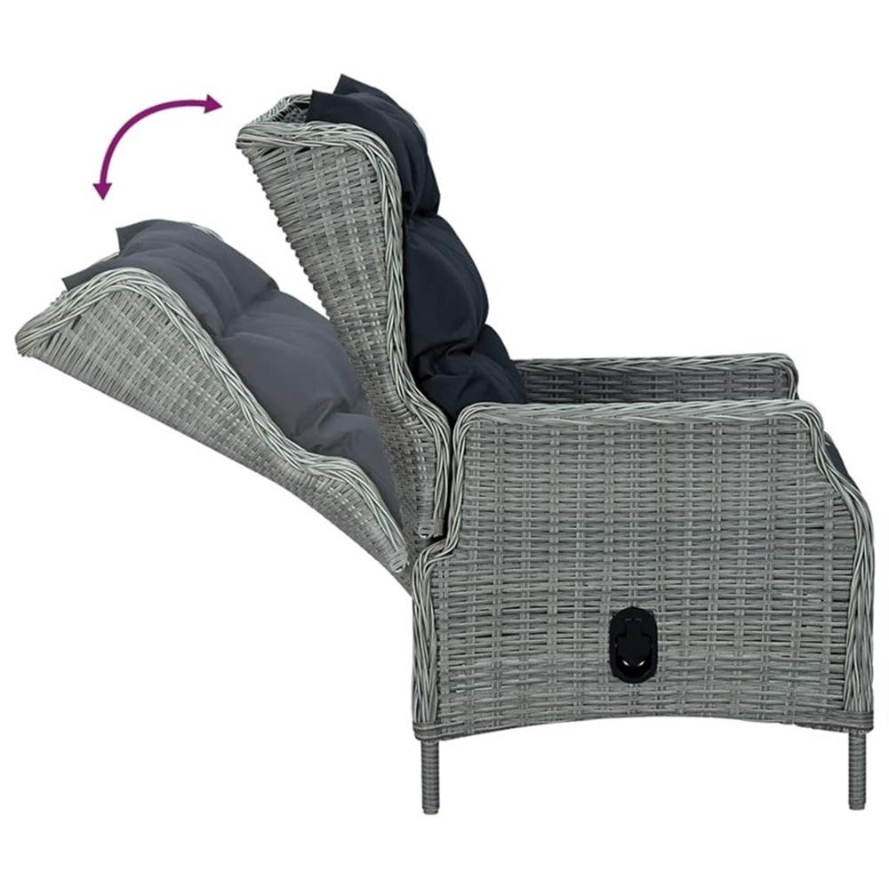 Bowery Hill Contemporary Garden Dining Set in Light Gray/Black