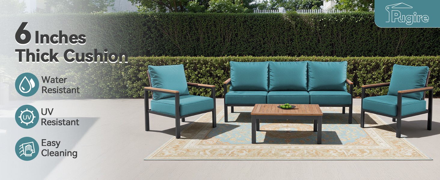 Outdoor Chair Cushions for Patio Furniture – 1 Pack Outside High Back Thick