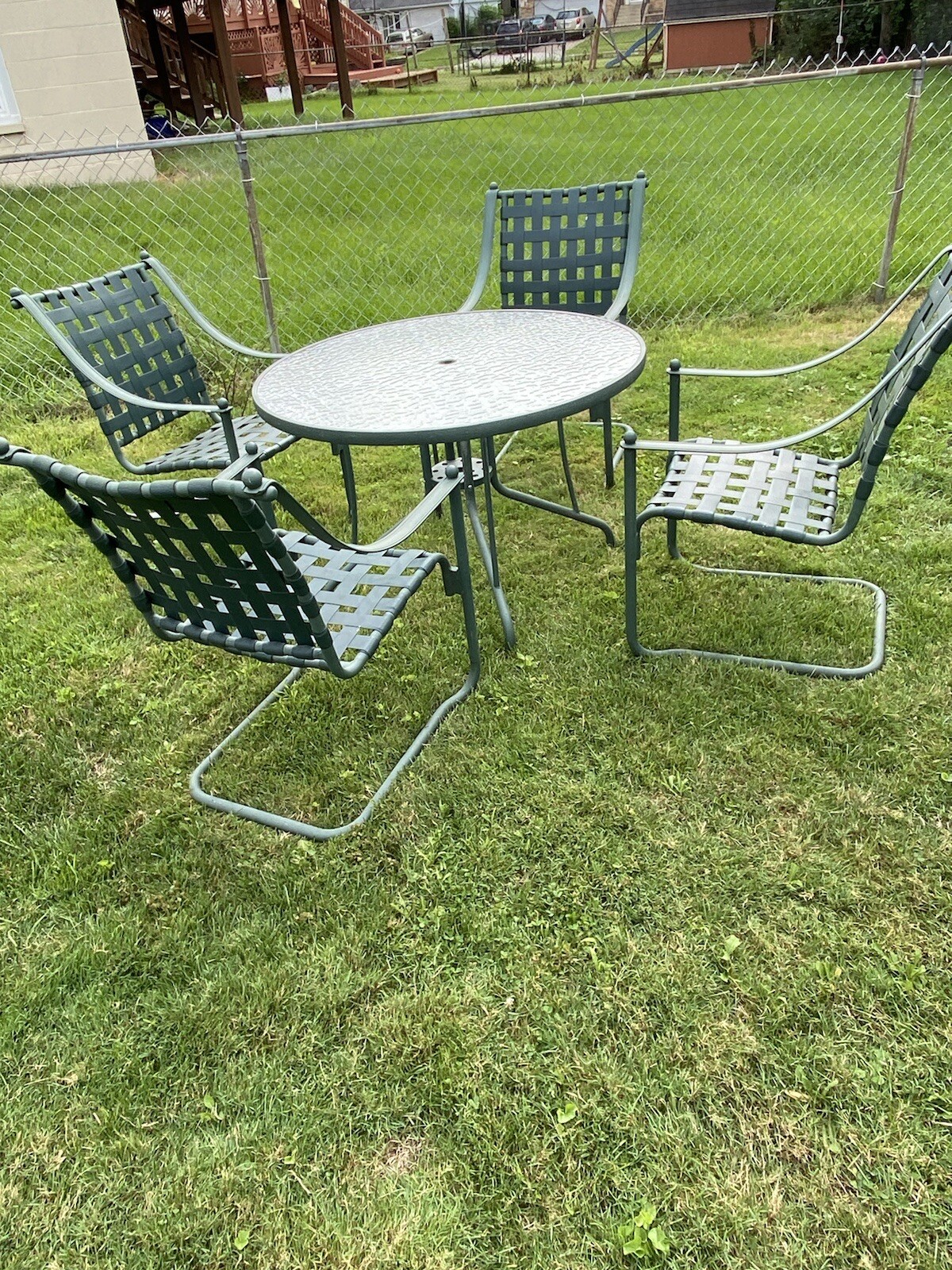 Vintage Aluminum Patio Rocking Chairs Set of 4