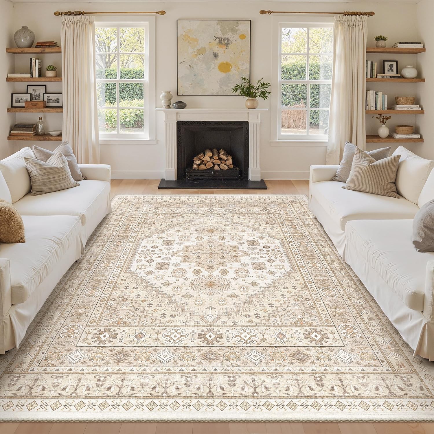 8×10 Area Rugs for Living Room,Non-Slip Baing Washable Rugs