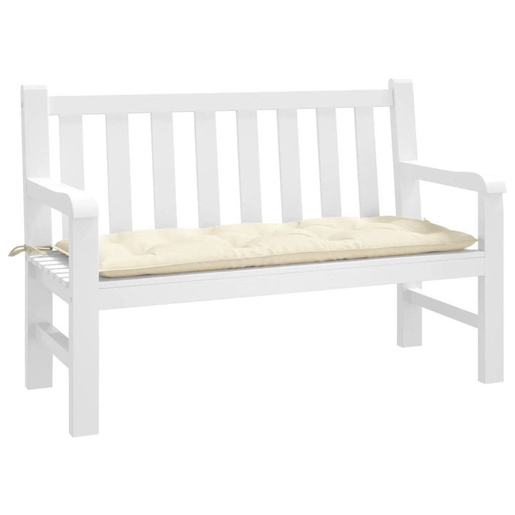 Garden Bench Cushion Cream White Oxford fabric (100% polyester)