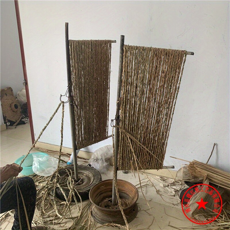 30m Three Strands Straw Braided Corn Leaf Hand-rubbed Rope 1cm for DIY Hat Craft