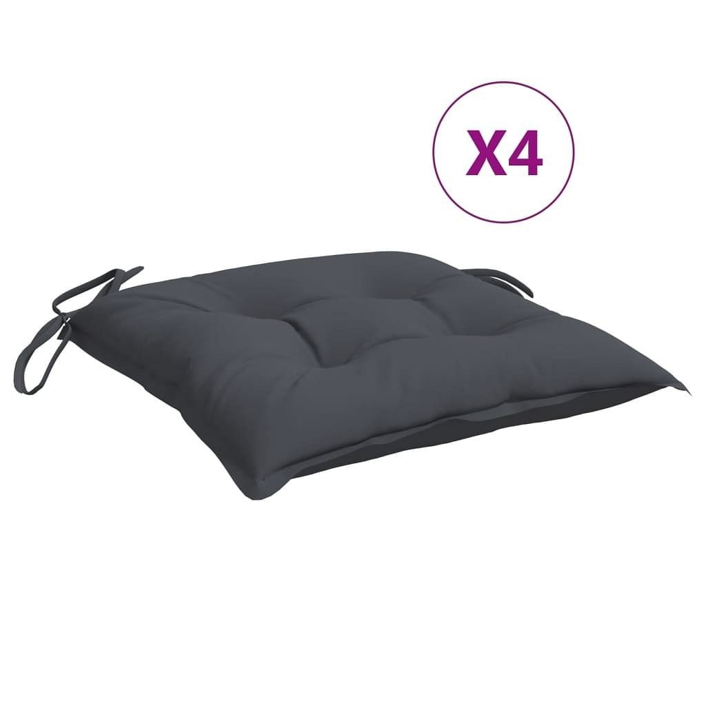Chair Cushion Set of 4 Anthracite Oxford fabric (100% polyester)