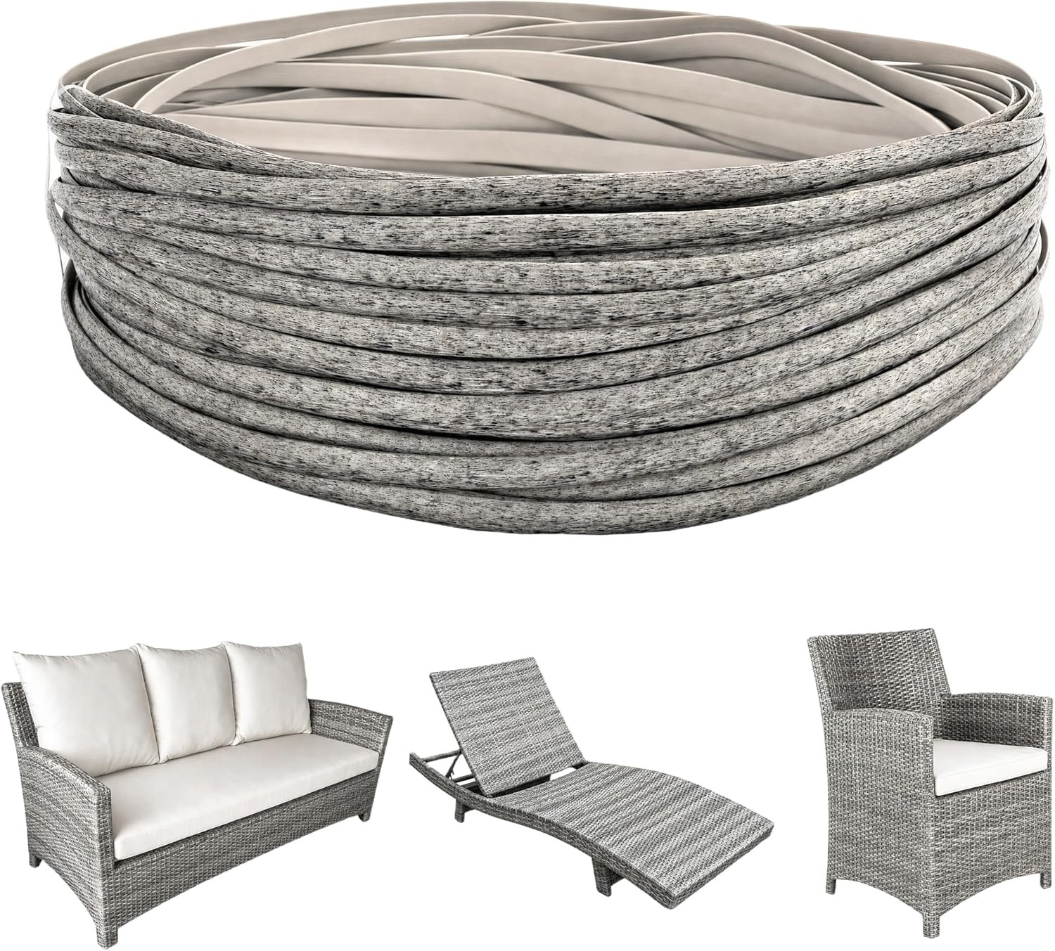 Lahpivieh 130 Ft Wicker Repair Kit, Plastic Wicker Material, Faux Rattan