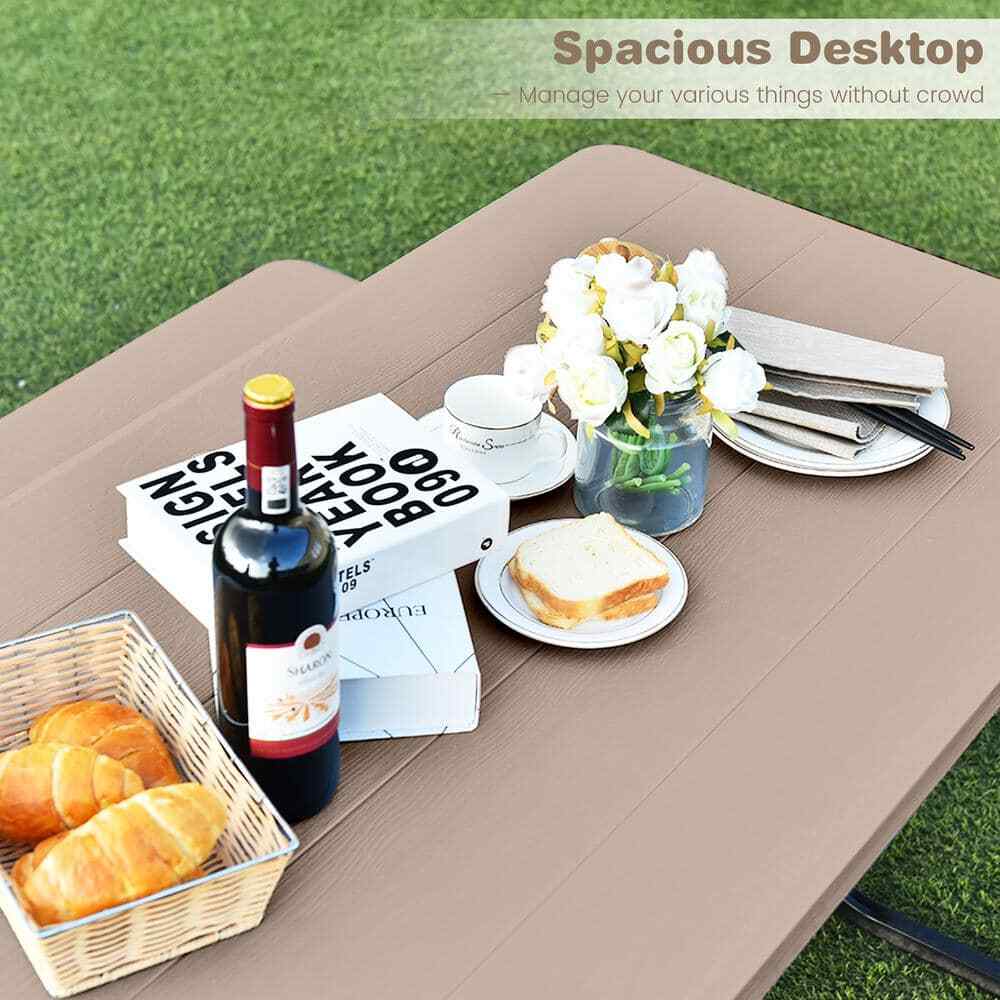 Metal Picnic Table Bench Set Outdoor Patio Garden Camping Dining 4-Seater
