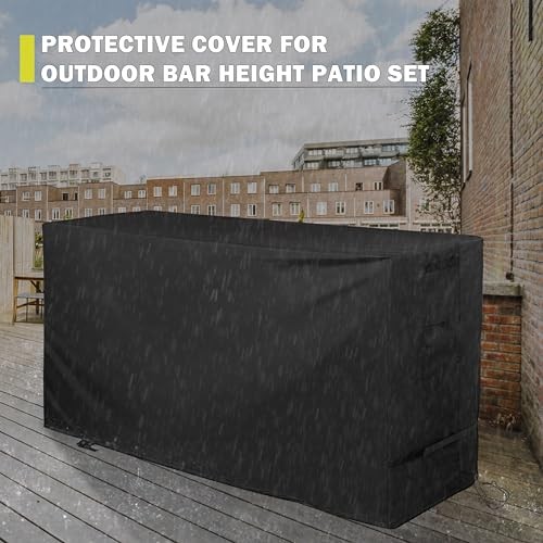 Bar Height Patio Set Cover, Outdoor Bistro Set Rectangular-70″L x 32″D x 47″H