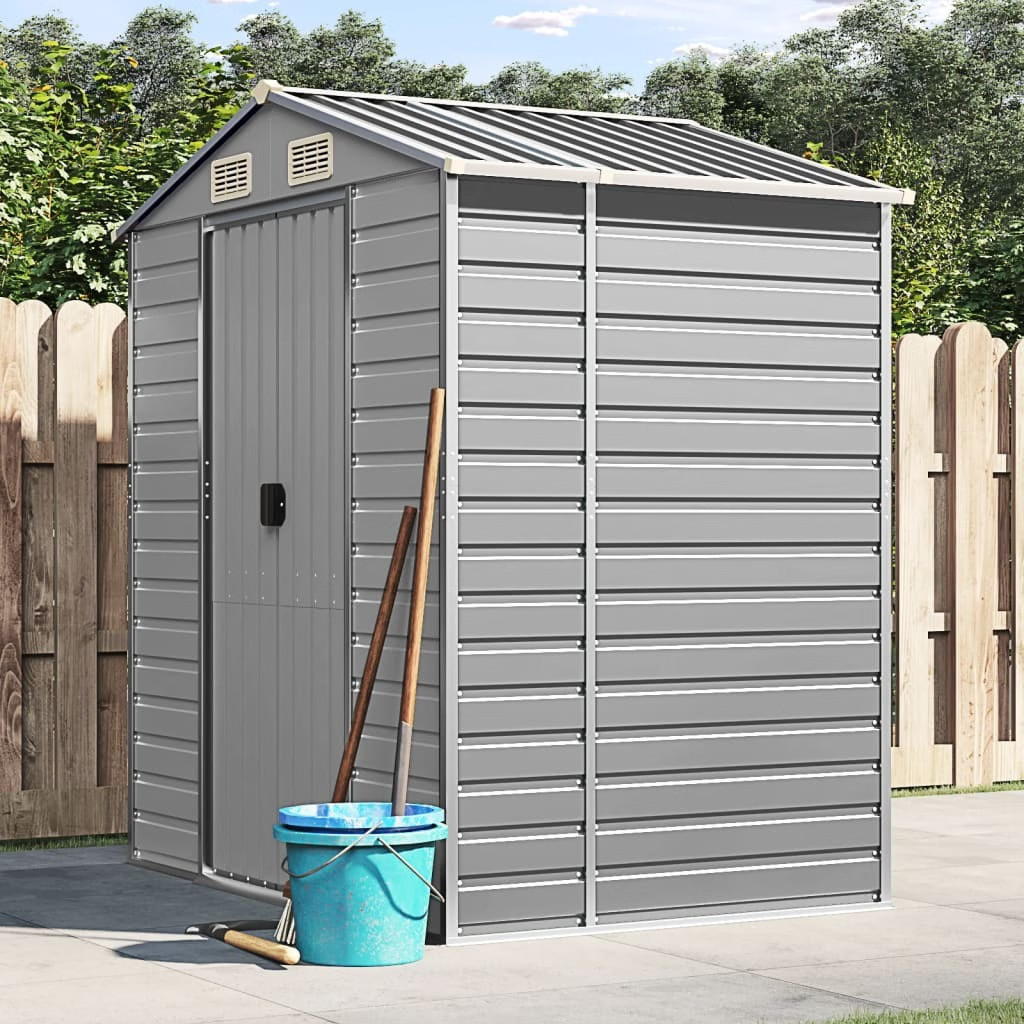 Garden Shed Light gray Galvanized steel 75.2 x 51.2 x 78.0 in