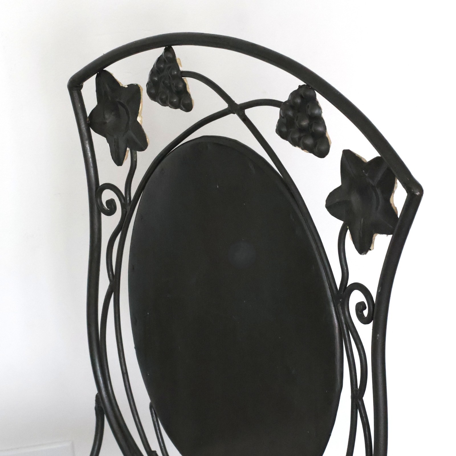 Vintage Wrought Iron Mosaic Accent Chair – French Country Garden Vanity Chair