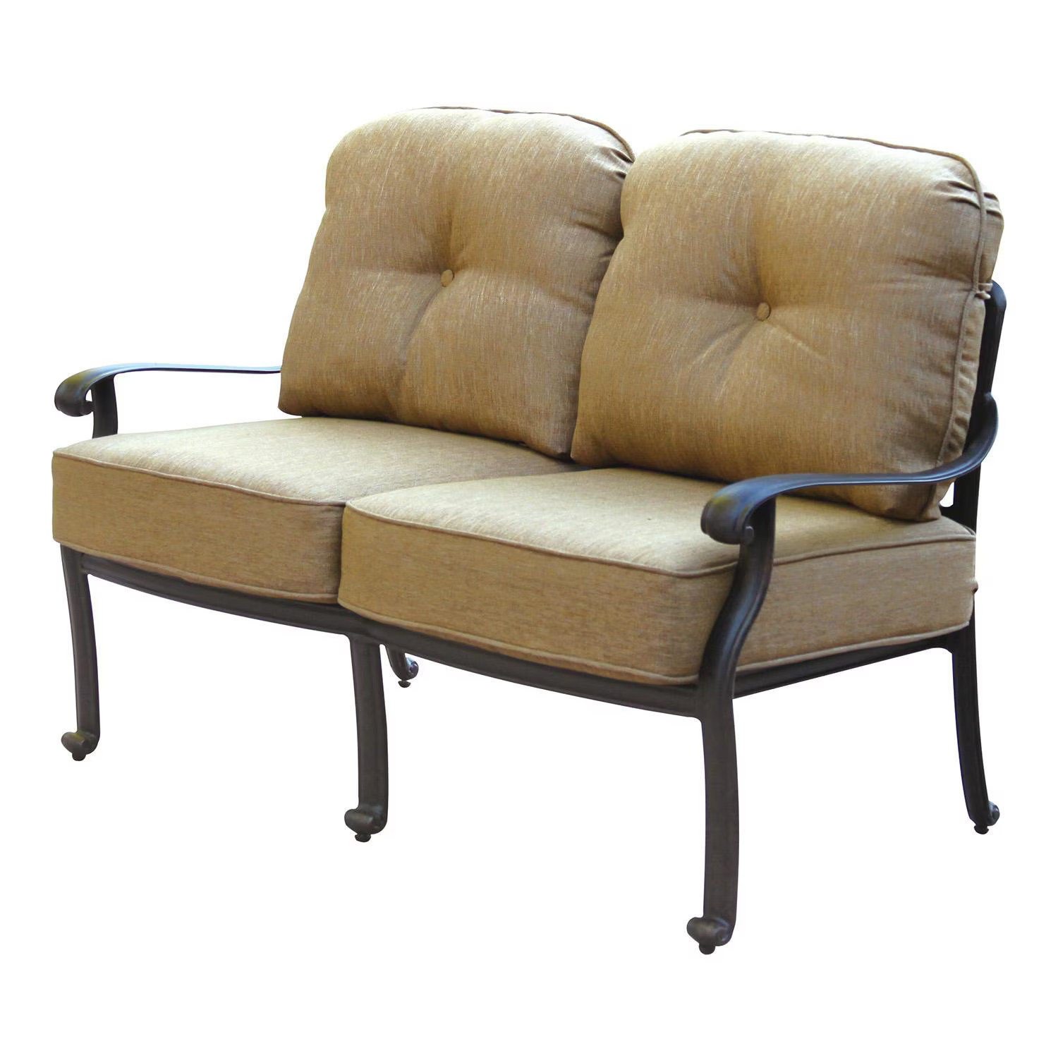 Elisabeth 6 Pc Cast Aluminum Loveseat Seating Set 46 X 31 Inch Oval Table &