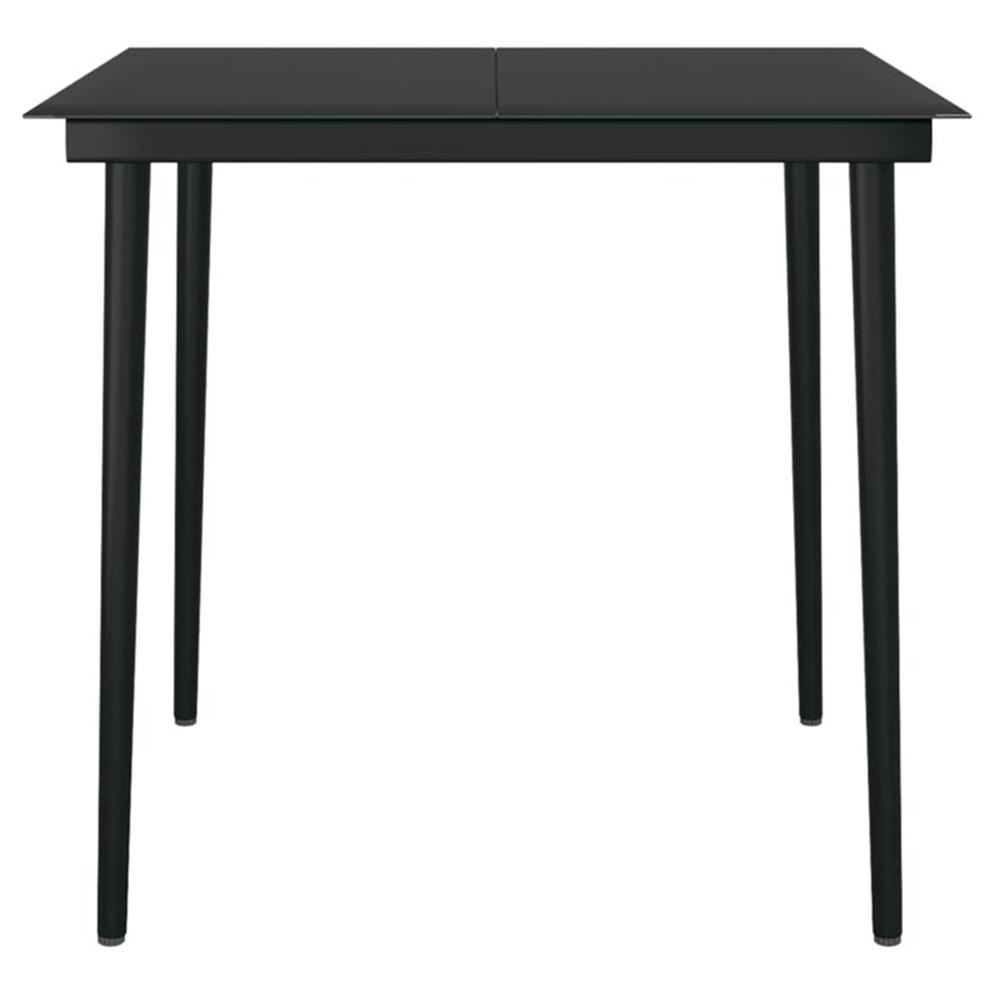 Bowery Hill Contemporary Garden Dining Set in Black and Cream White