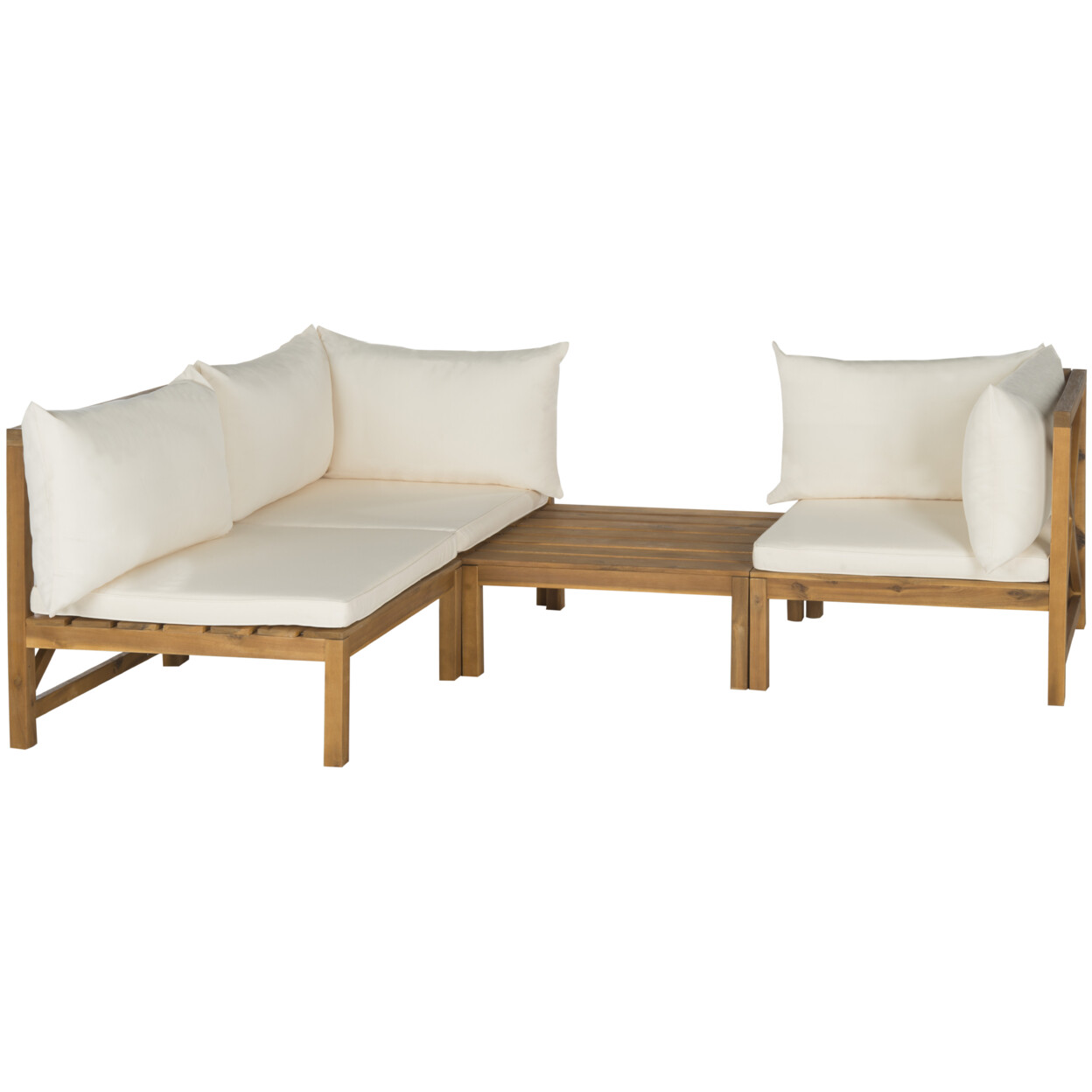 SAFAVIEH Outdoor Collection Lynwood Modular Outdoor Sectional | Natural/Beige |