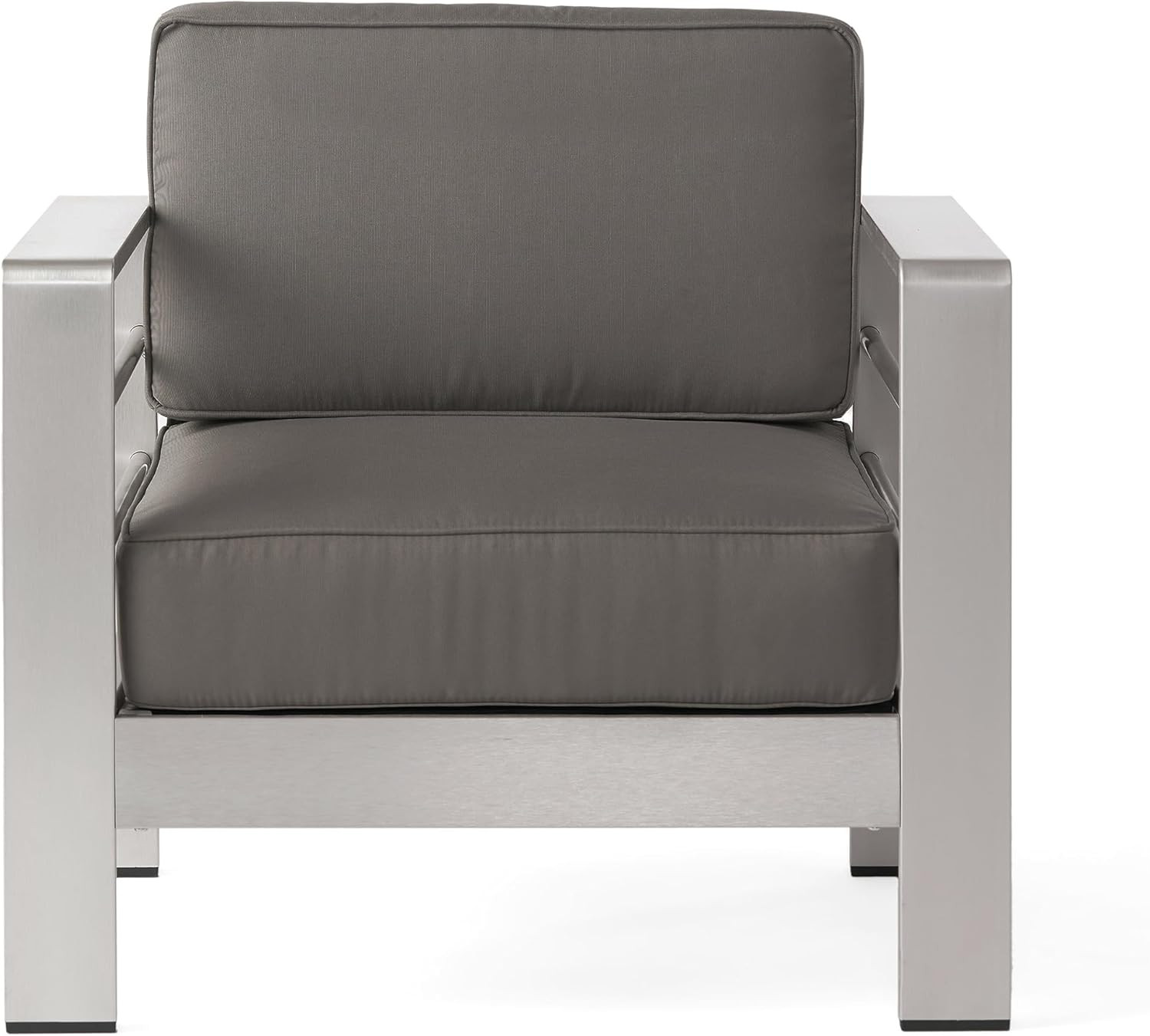 Cape Coral 5-Pc Outdoor Chat Set with Fire Table – Khaki & Dark Grey