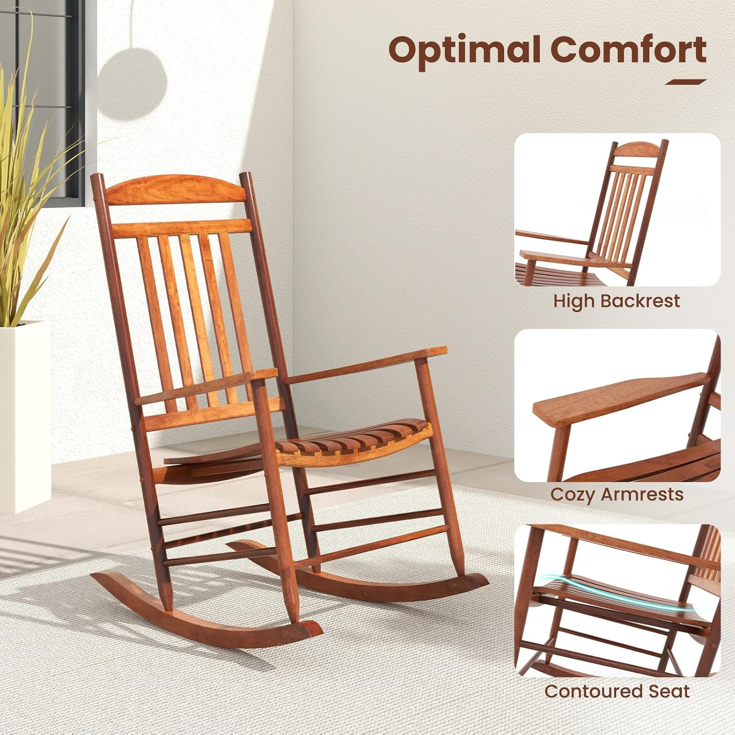 Stylish 3-Piece Outdoor Rocking Bistro Set with Folding Table & Chairs