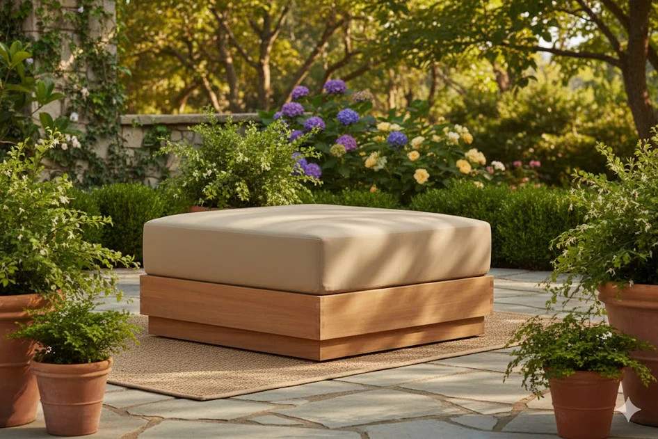 Imperial Grove Outdoor Solid Teak Wood Sofa Set Sofa + Arm Chair And Coffee Tab