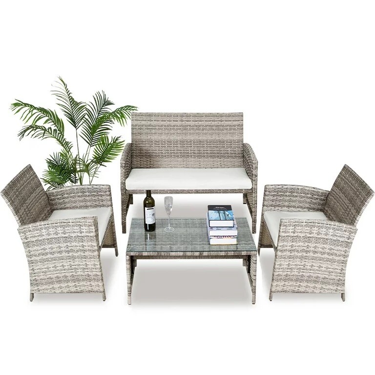 Outdoor Patio Rattan Wicker Furniture Set Table Sofa