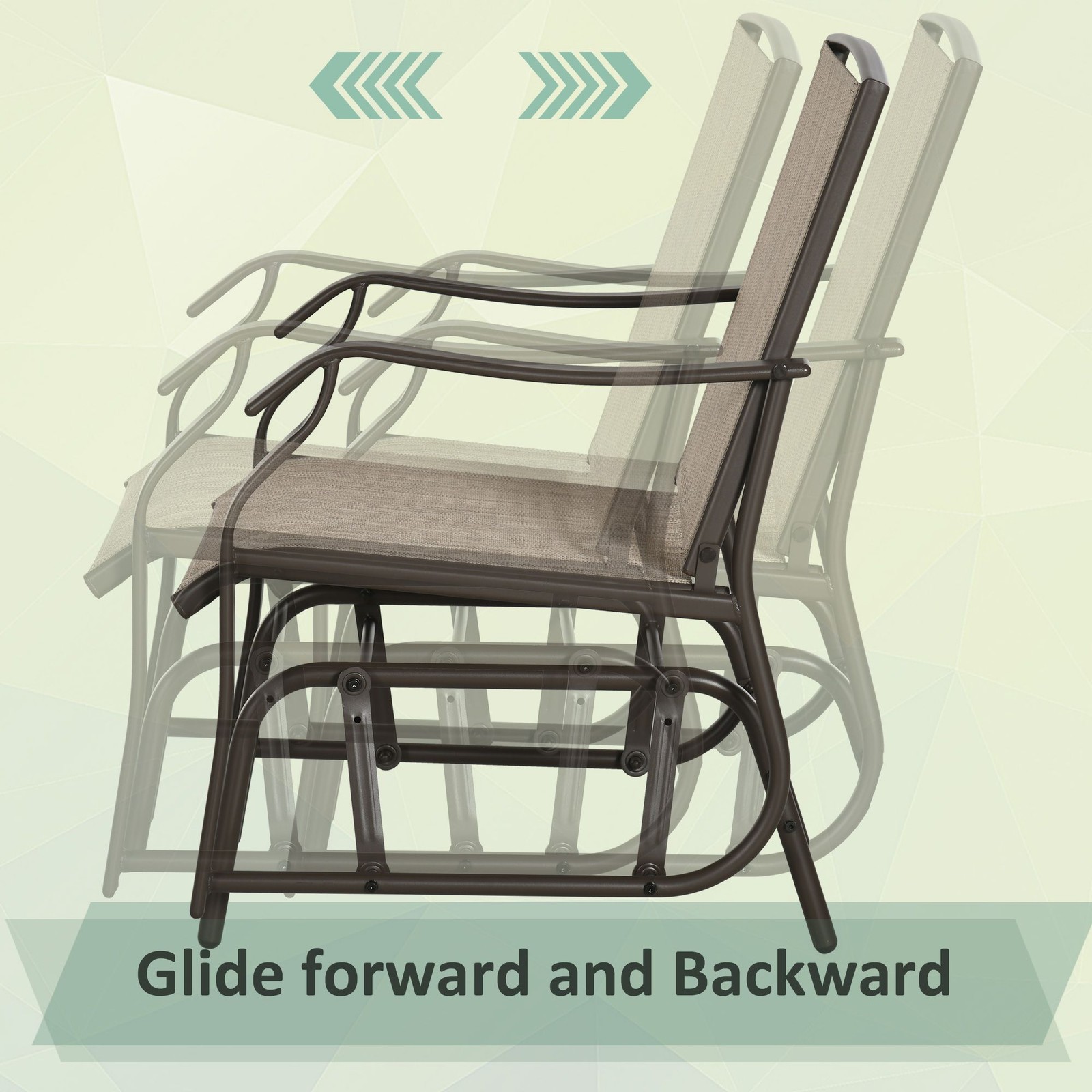 Outdoor Rocker Set: 2 High-Back Gliders & 19″H Glass Table, 352lb Capacity
