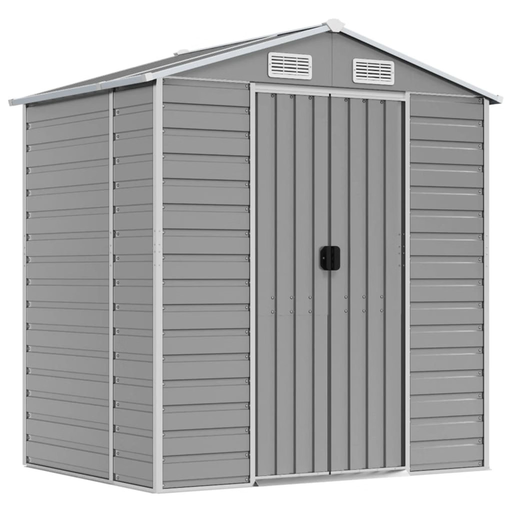Garden Shed Light gray Galvanized steel 75.2 x 51.2 x 78.0 in