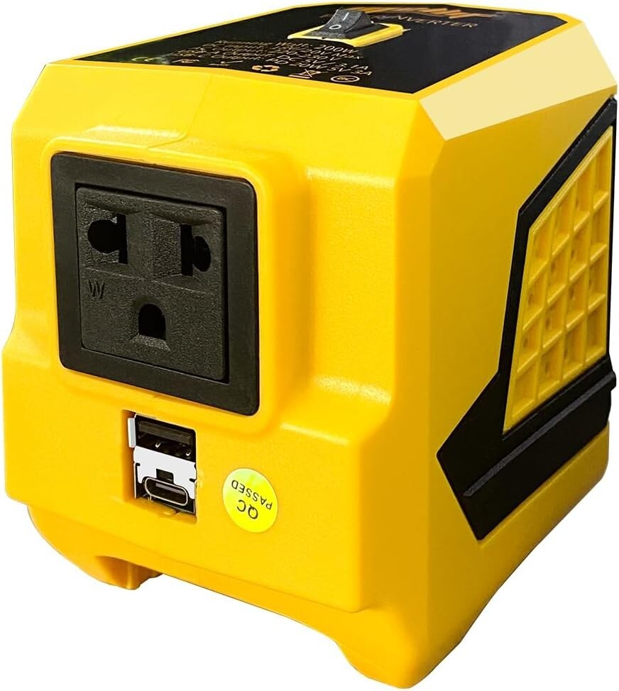 DC Power Adapter for Dewalt 20V Max Battery, 20V to 110V Voltage Converter, 200W