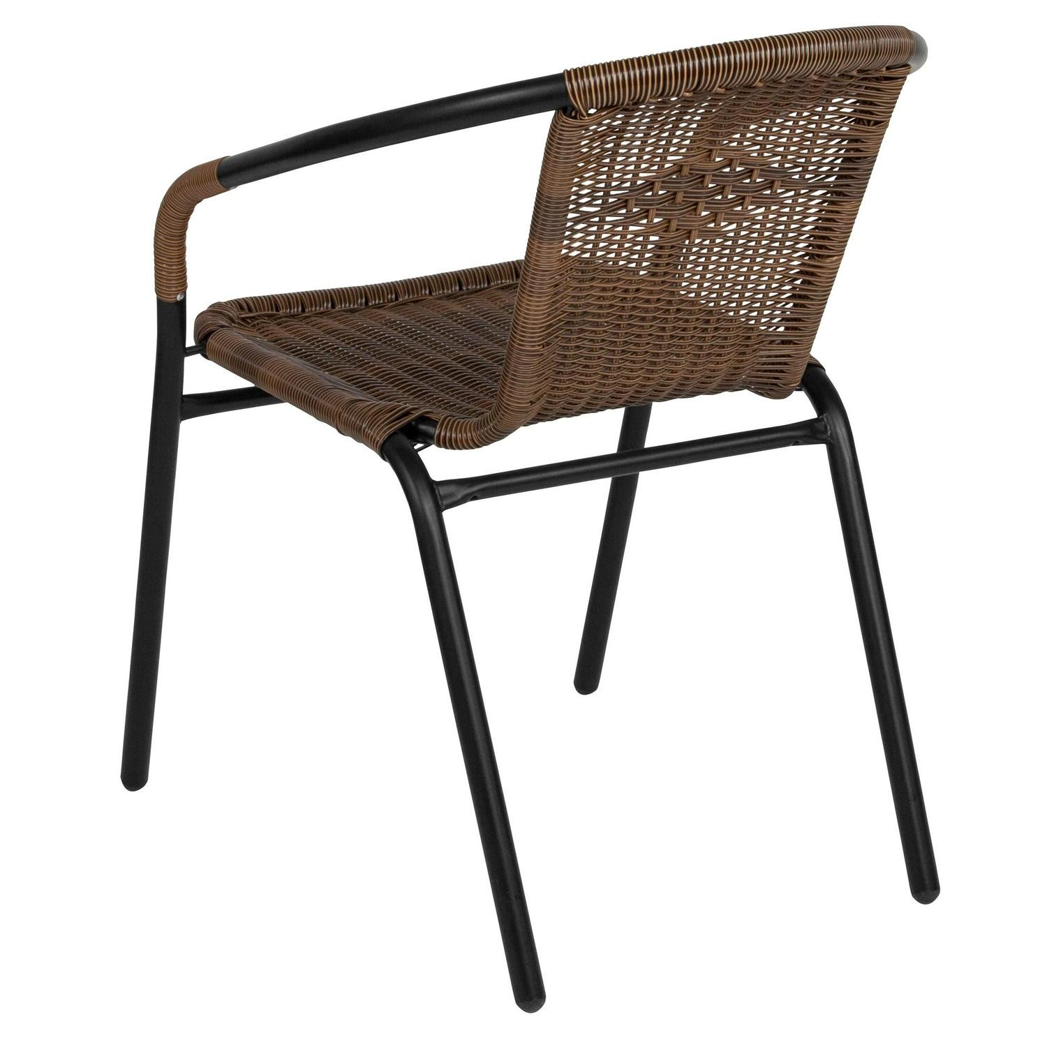 5-Piece Square Indoor/Outdoor Patio Table And Rattan Chairs Set – 28 W X 28 D X
