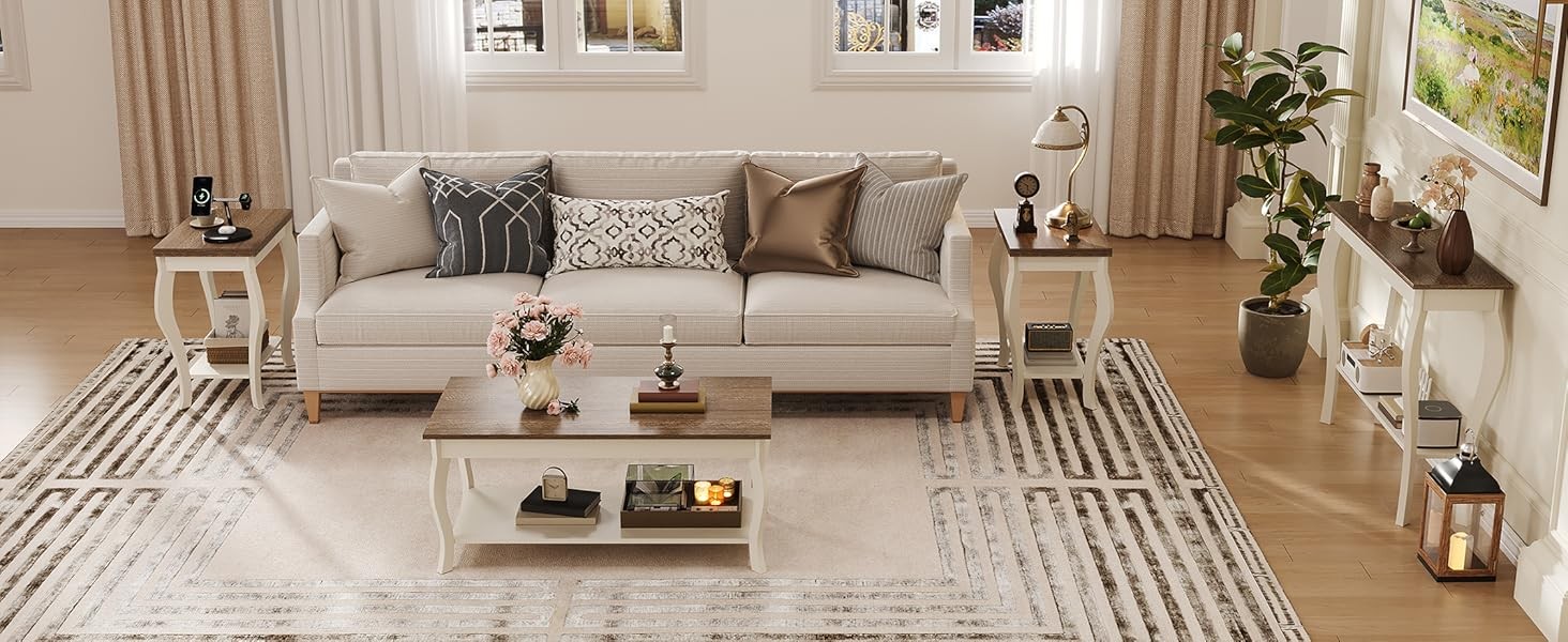 Narrow Farmhouse Console Table, Chic Accent Sofa Table, Entryway