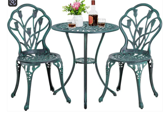 3pc Patio Bistro Dining Furniture Set Outdoor Garden Patio Yard Antique Bronze