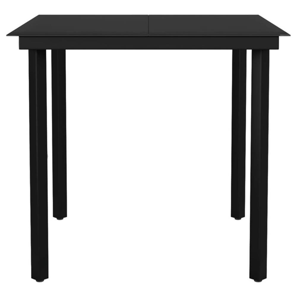Bowery Hill Contemporary Powder-Coated Steel Garden Dining Set in Black