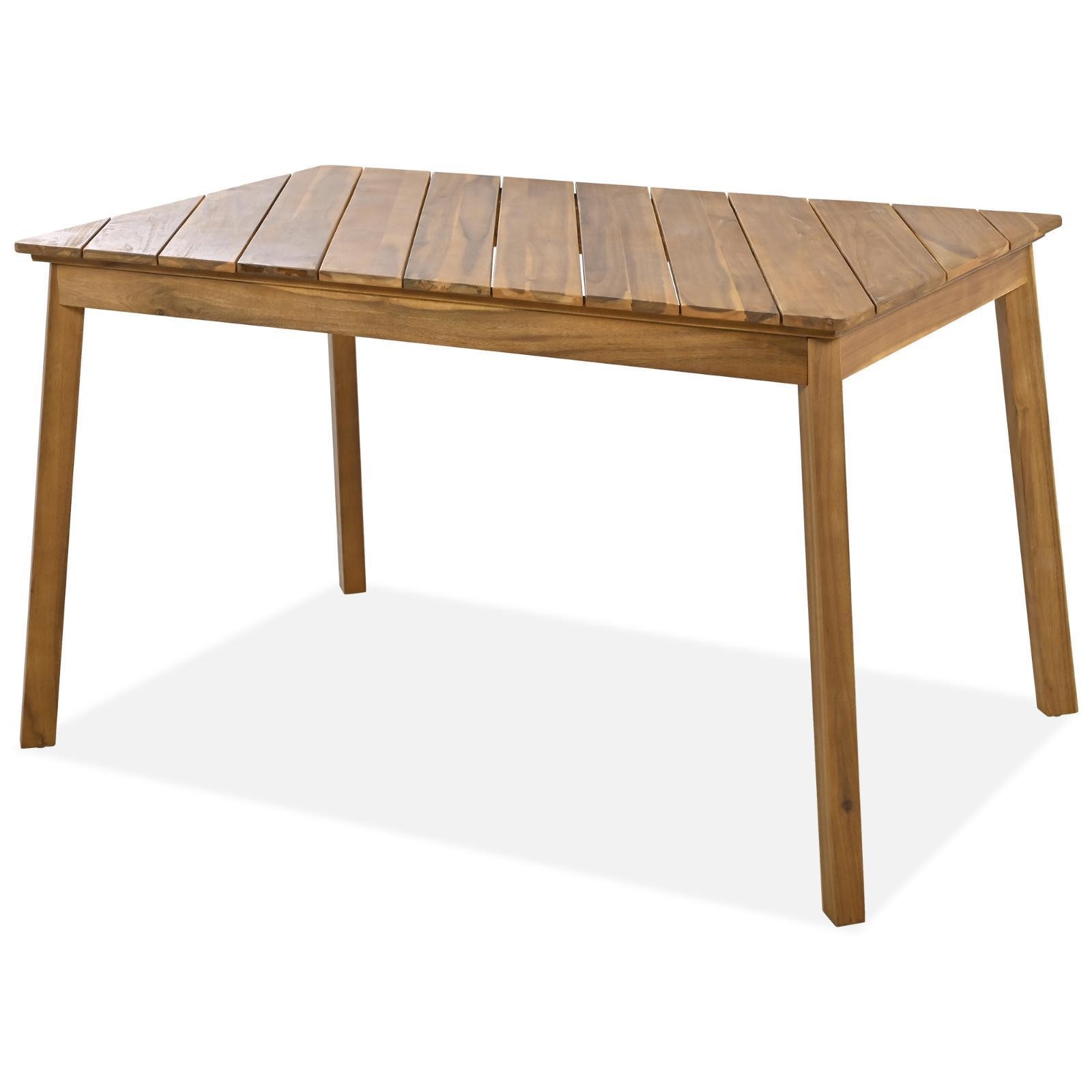 GO 3 Pieces Acacia Wood Table Bench Dining Set For Outdoor & Indoor