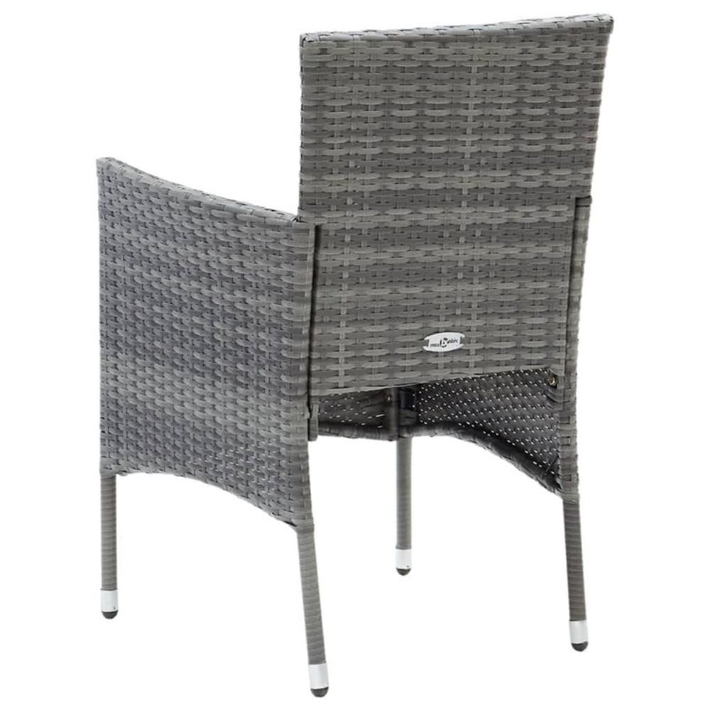 Bowery Hill PE Rattan & Steel Dining Set in Gray/Black/Dark Gray