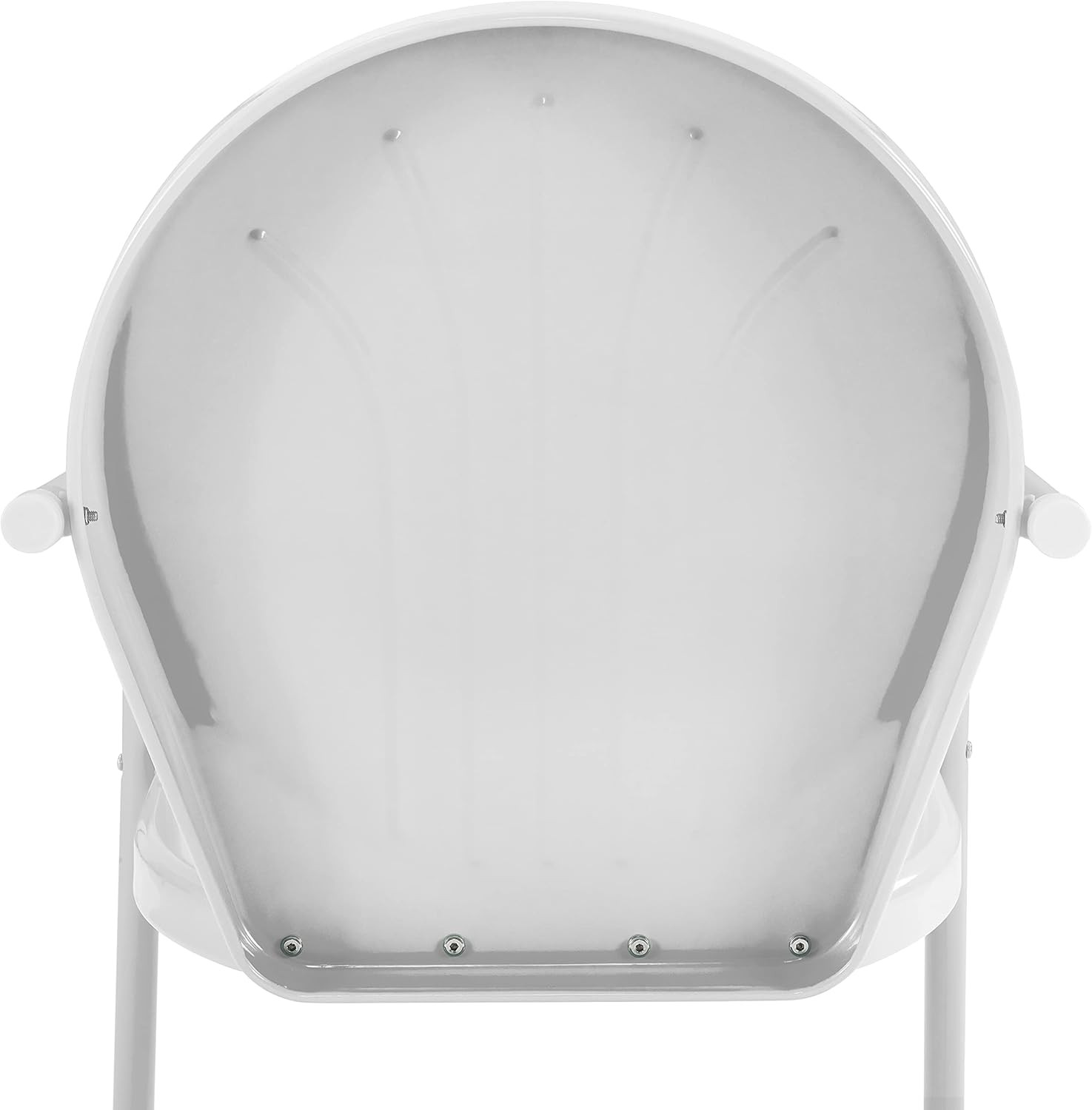 Retro 3-Piece Outdoor Bistro Set – White Gloss & Satin Metal Table and Chairs