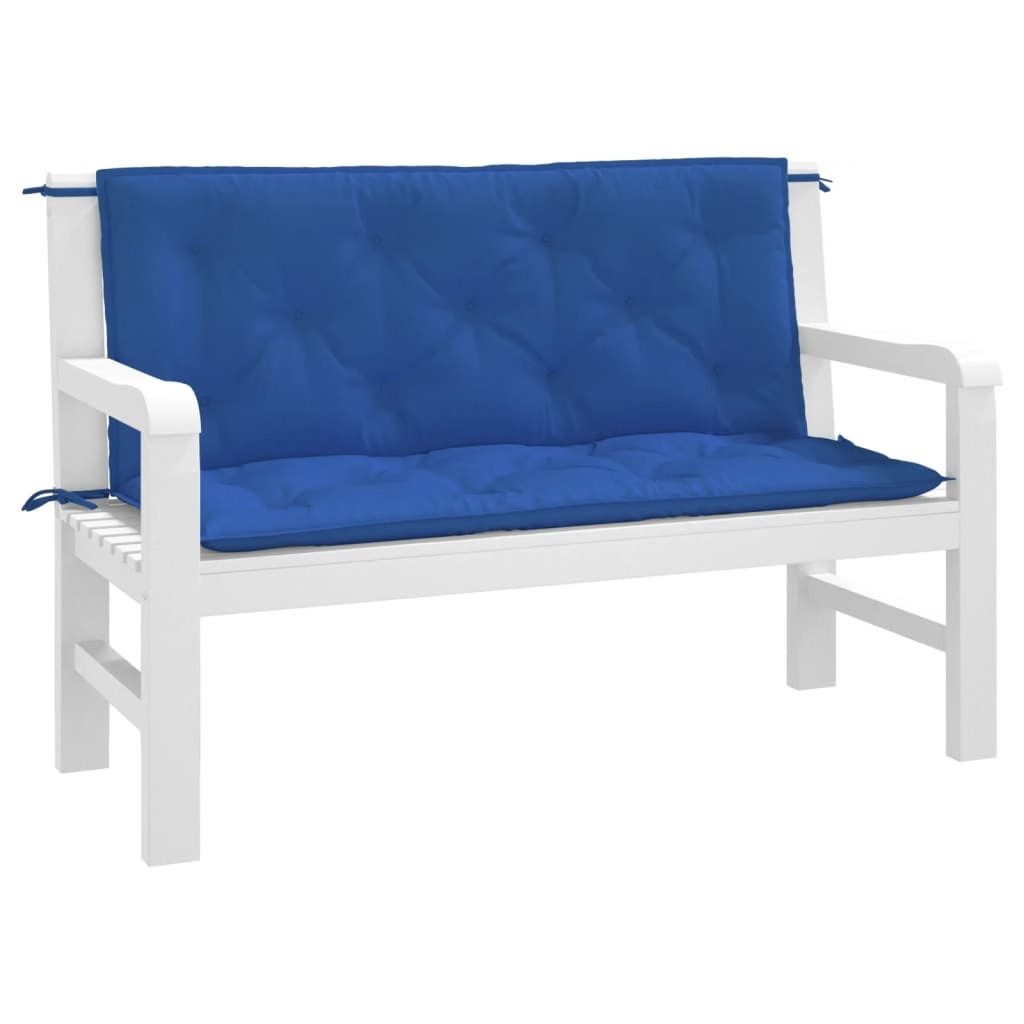 Garden Bench Cushion Blue 47.2″x(19.7″+19.7″)x2.8″ Oxford Fabric