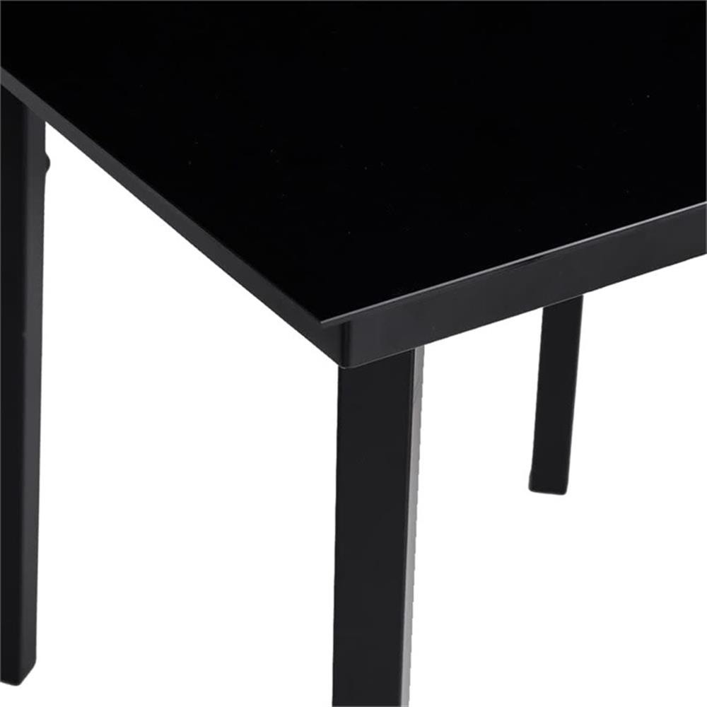 Bowery Hill Contemporary Powder-Coated Steel Garden Dining Set in Black