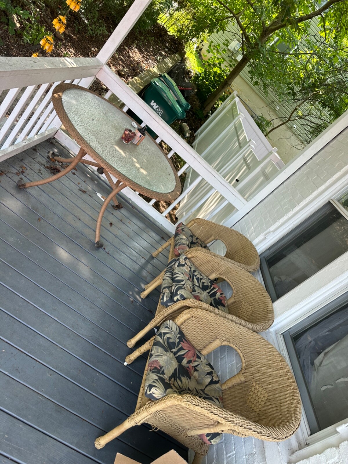 Light brown wicker furniture set good used condition 