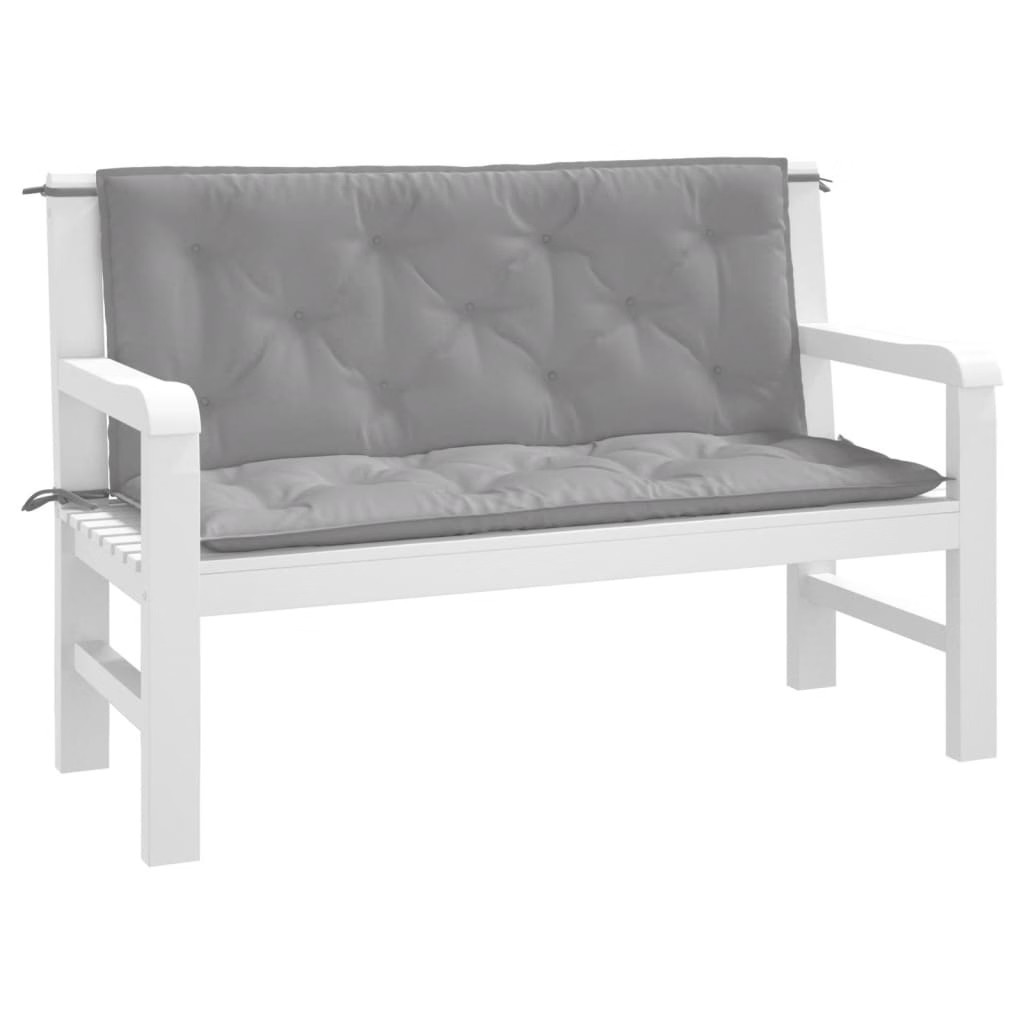 Garden Bench Cushions 2pcs Gray 47.2″x19.7″x2.8″ Oxford Fabric