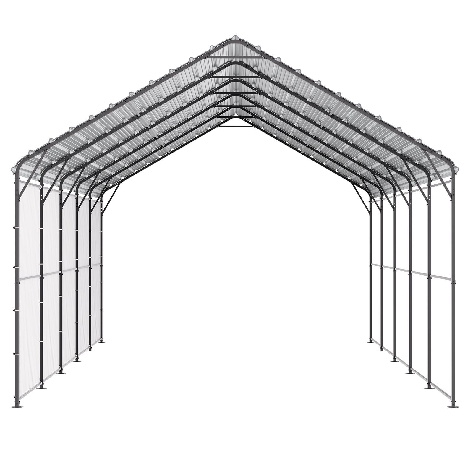 Heavy Duty Metal Carport, 13′ x 26′ Outdoor Carport with Galvanized Steel Frame