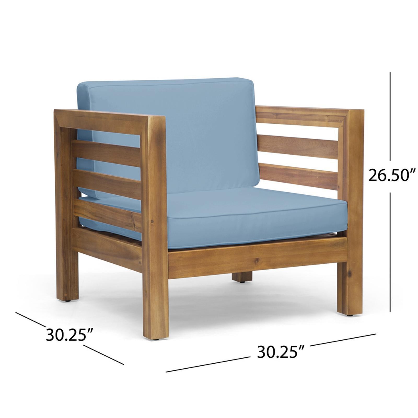 Outdoor Club Chair Pair, Modern , Premium Acacia Wood Construction, Comfortable