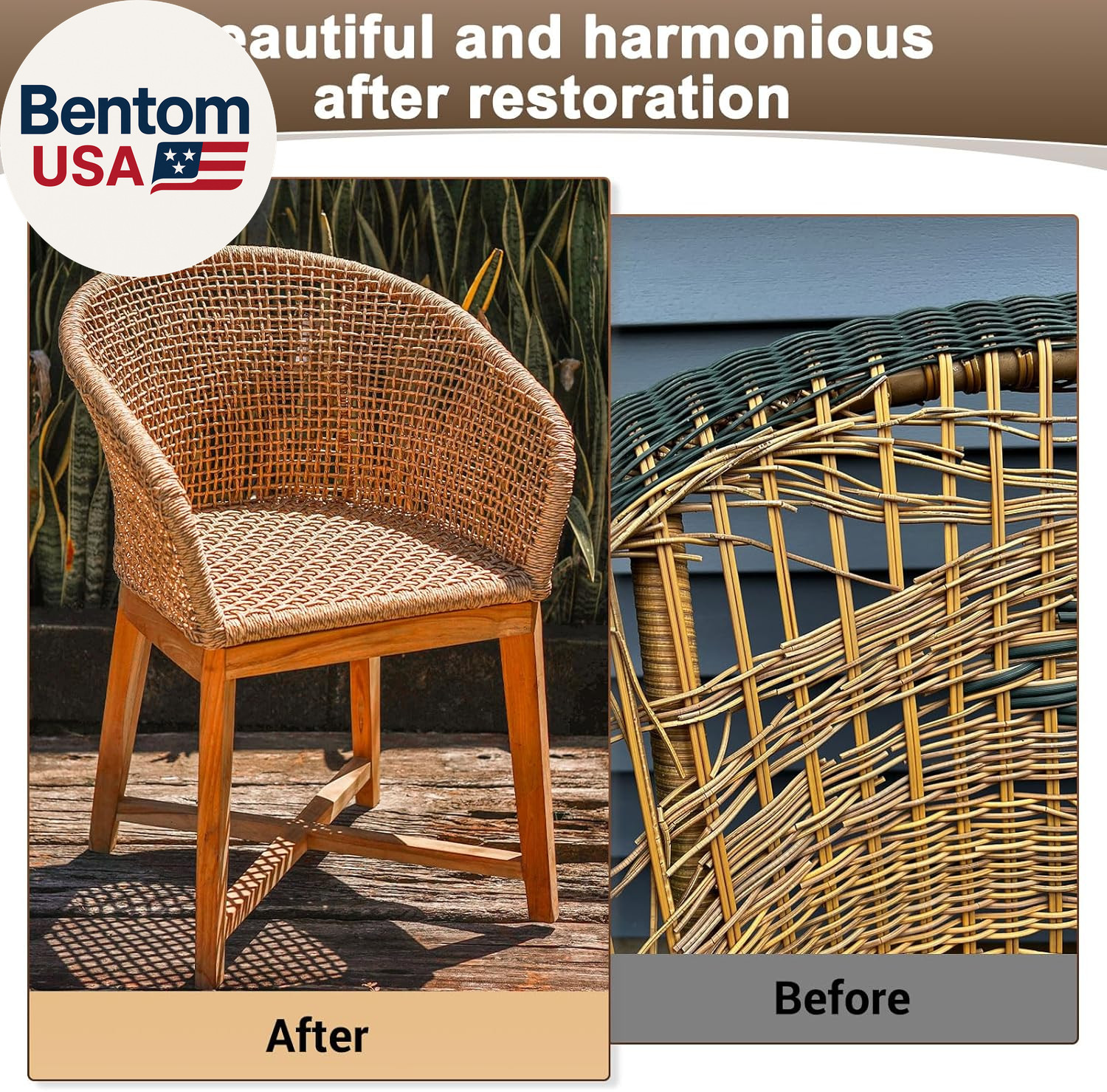 1-Pack Wicker Repair Kit, 5Mm X 33Ft/10M Plastic Flat Rattan Replacement Supplie