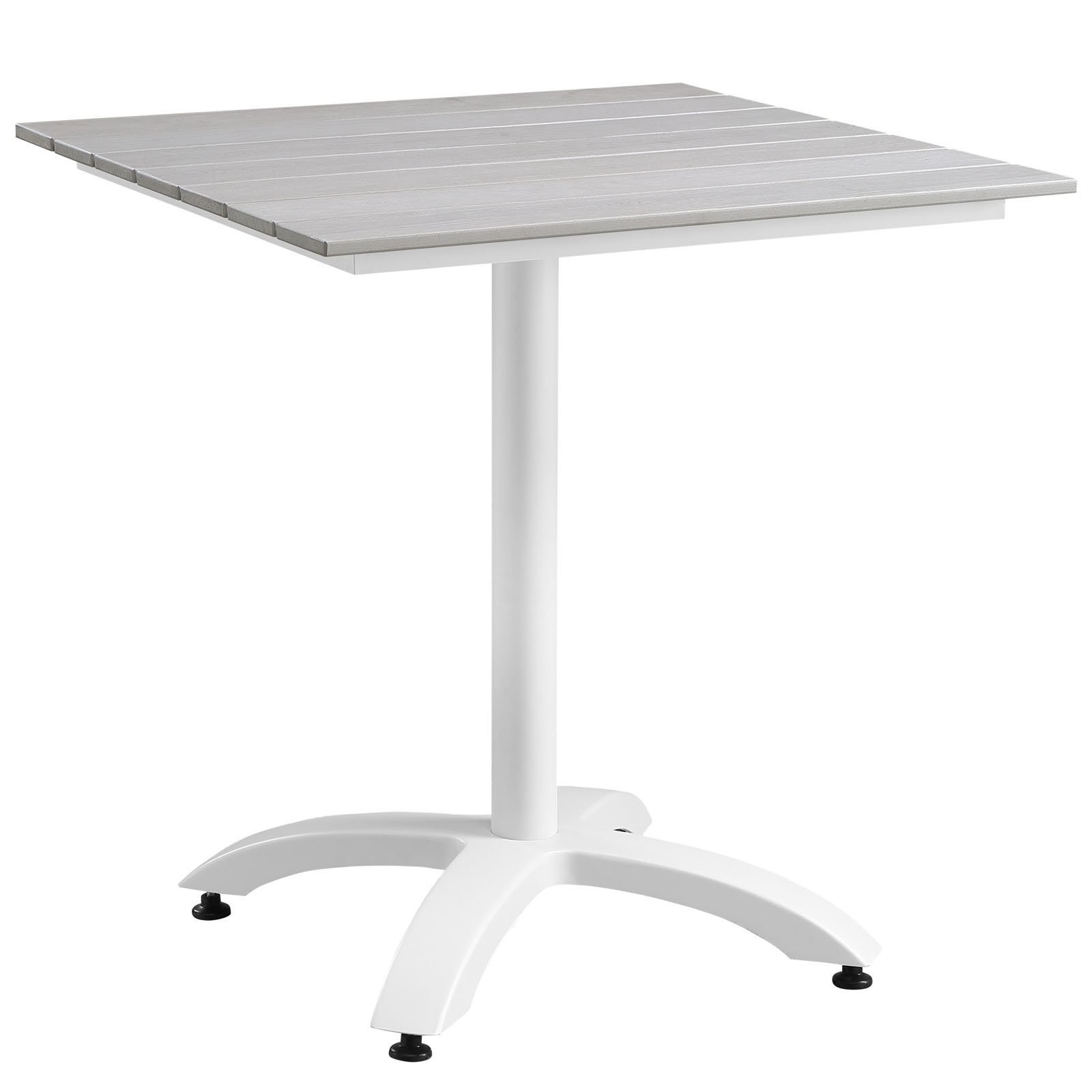 Modway Maine 27.5″ Aluminum Patio Dining Table in White/Light Gray