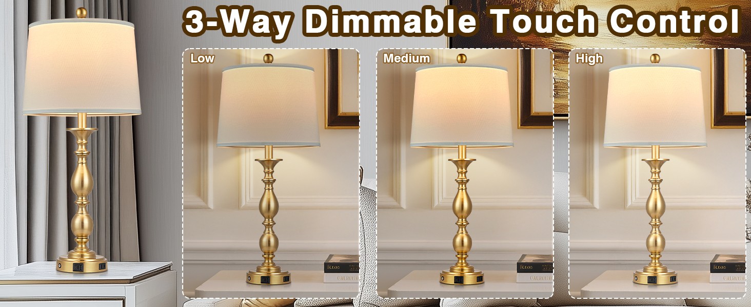 28″ Tall Modern Table Lps Set of 2 with USB A+C Ports and AC Outlet, 3