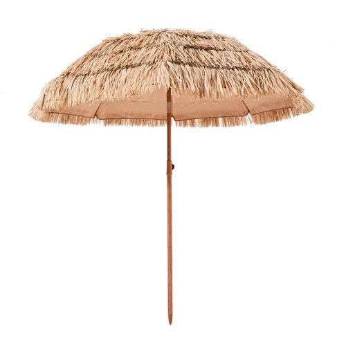Tiki Umbrella, 6 ft Thatched Patio Umbrella with Tilt, Hawaiian Style Beach Para