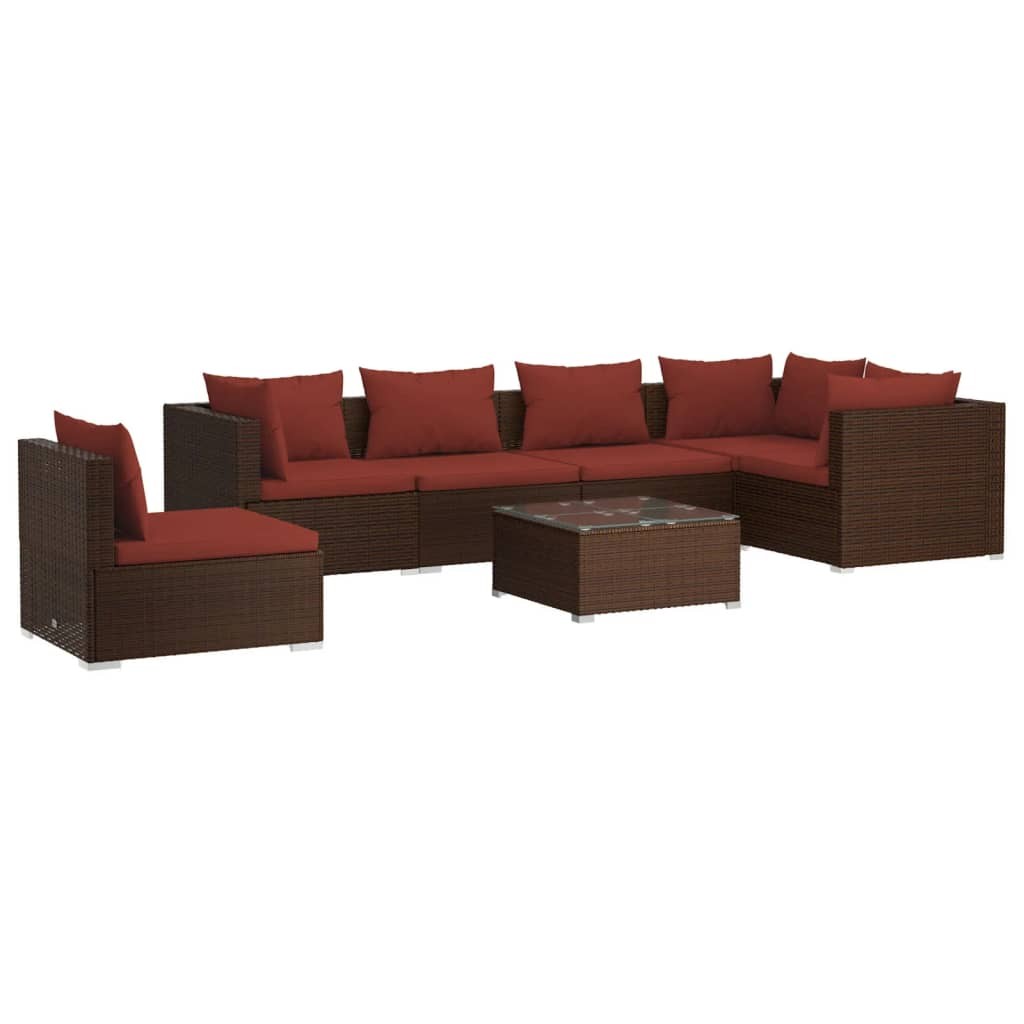 Patio Lounge Set Outdoor Sectional Sofa Set Table Garden Poly Rattan vidaXL