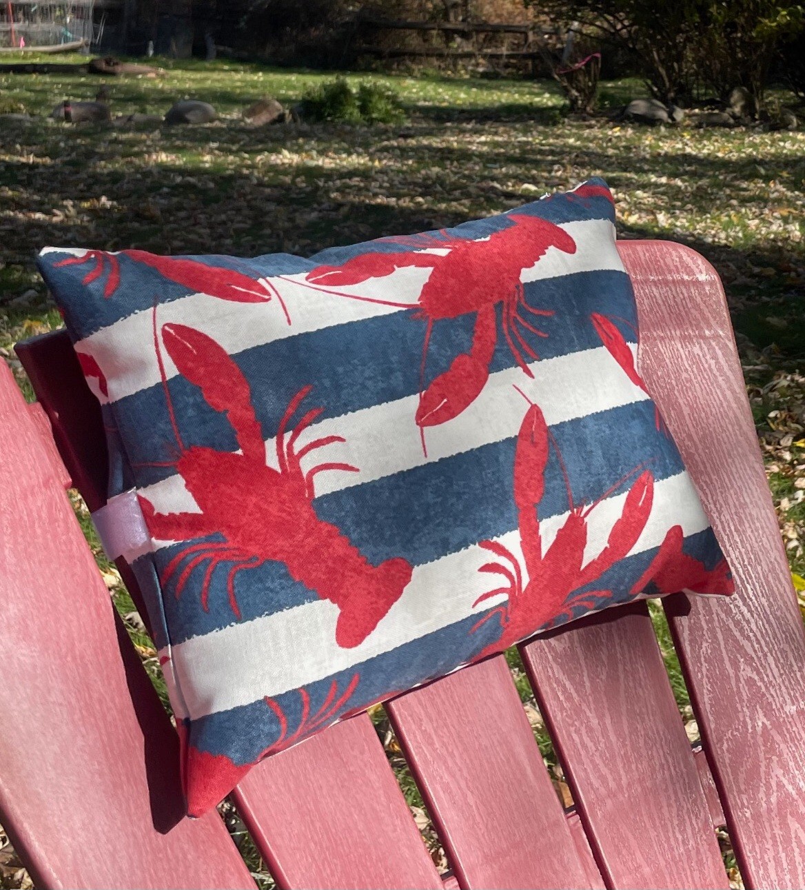 Adirondack Chair Pillow Decorative lobster pillow washable outdoor fabric