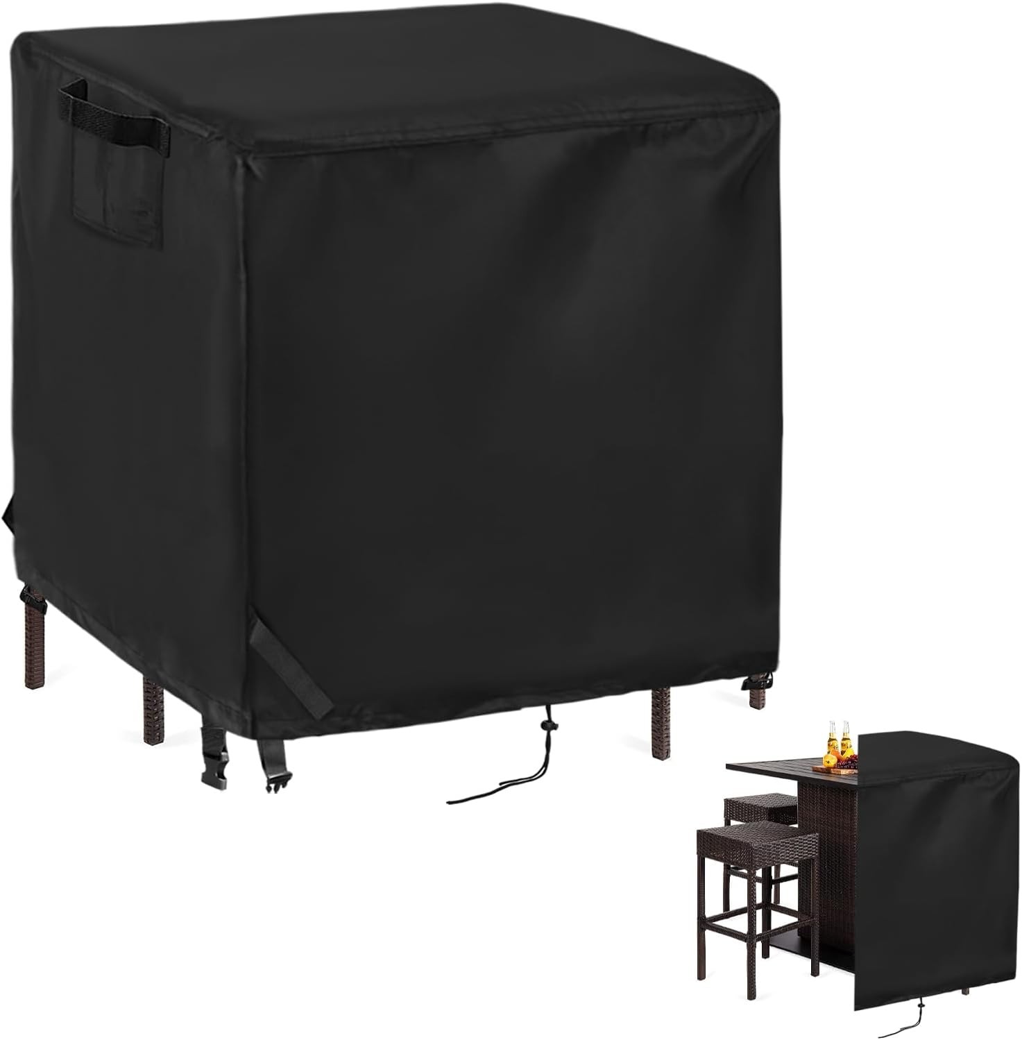 59 In Patio Bar Height Table Cover Square for 5 Piece Outdoor Furniture Set