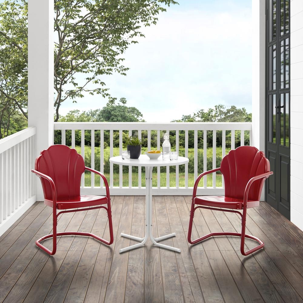 Tulip 3Pc Retro Outdoor Bistro Set – Bistro Table & 2 Chairs